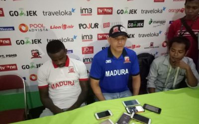 Konpers Madura United setelah memastikan menjadi juara paruh musim Konpers Madura United setelah memastikan menjadi juara paruh musim